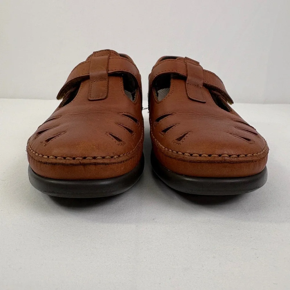 SAS Roamer Women's Cognac Brown Leather Mary Jane Comfort Walking‎ Shoes 7.5 N